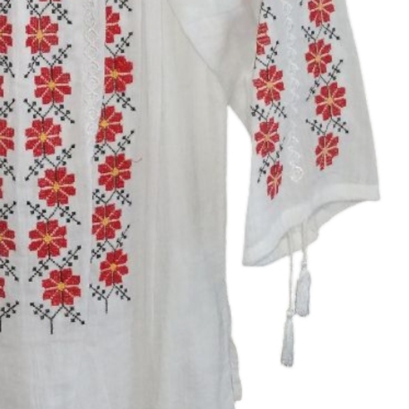 S/M🌺 Romanian Traditional Handmade Ethnic Embroidered Blouse Top Ie - Picture 6 of 8